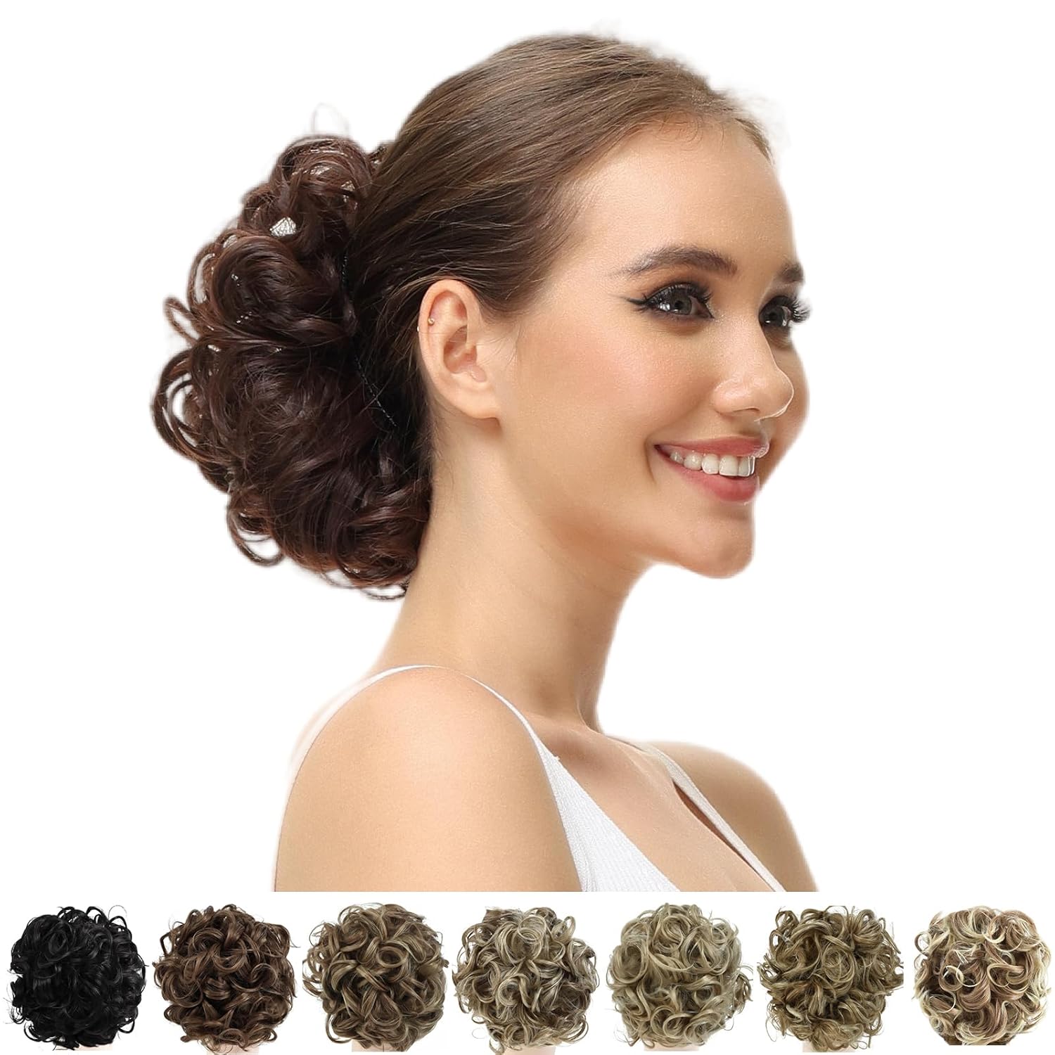 Yamel – Extensiones de cabello de recogido de moño desordenado, con peines, para mujer