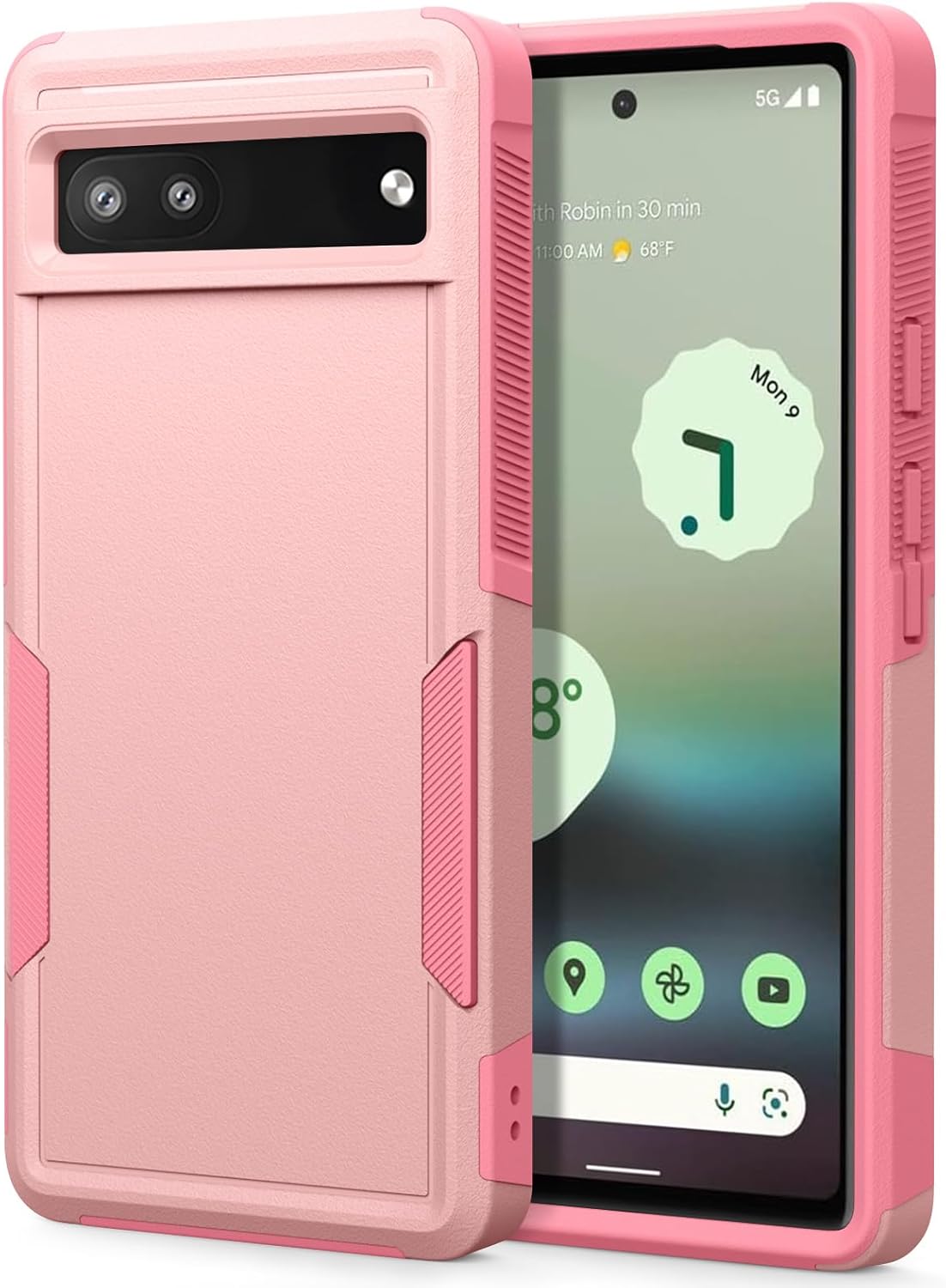 Funda para Google Pixel 6A, funda de teléfono Dual Guard Pixel 6A, carcasa rígida de silicona híbrida a prueba de golpes, funda protectora de cuerpo