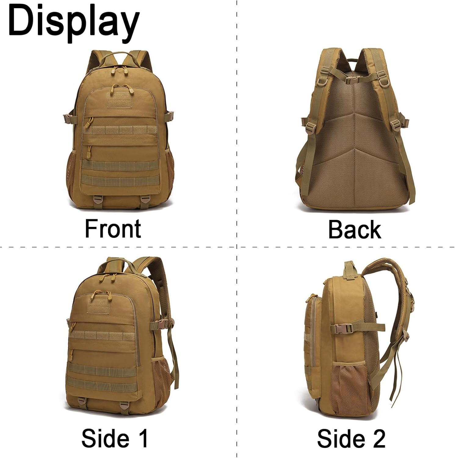 Aocmpxs Mochila táctica militar, mochila de senderismo de 30L resistente al agua, mochilas de asalto de 3 días, paquete Molle Army, ACU, Exteriores