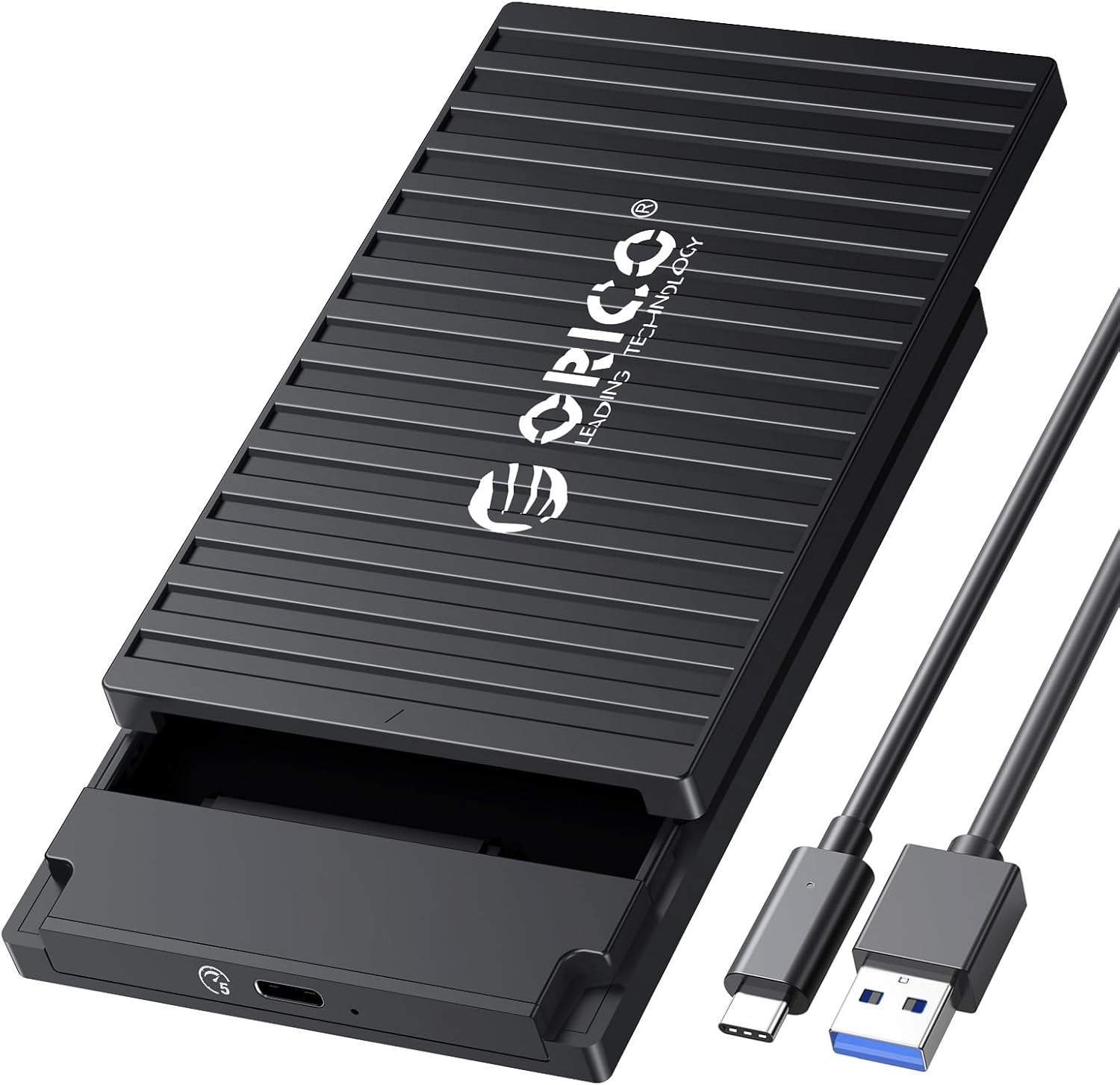 ORICO Caja de disco duro de 2.5″, 6Gbps USB 3.1 Gen 1 Caja de disco duro externo sin herramientas para 2.5 pulgadas 0.276 in0.374 in SATA HDD & SSD,