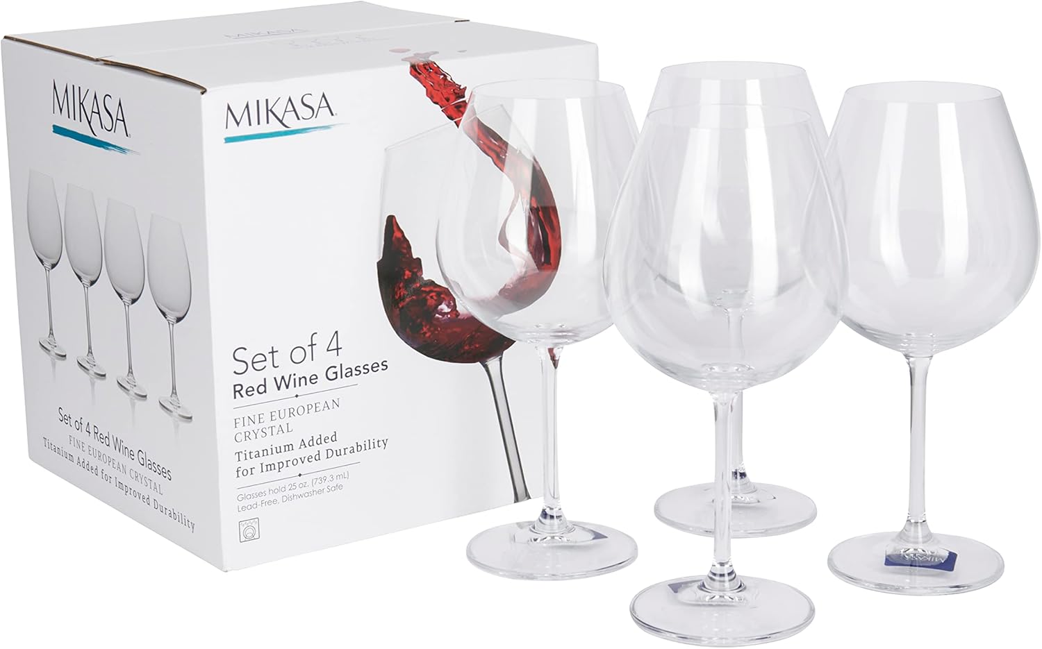Mikasa Julie – Vaso de vino tinto de 25 onzas, juego de 4