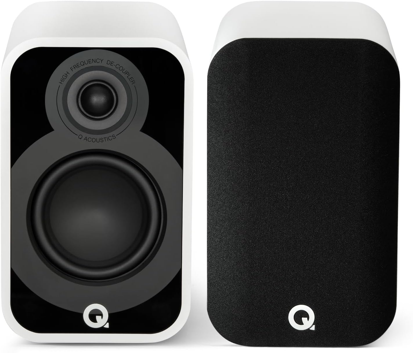 Q Acoustics 5010 – Par de altavoces compactos para estantería, color blanco satinado, controlador mediobajo de 4.5 pulgadas, tweeter de 1 pulgada,