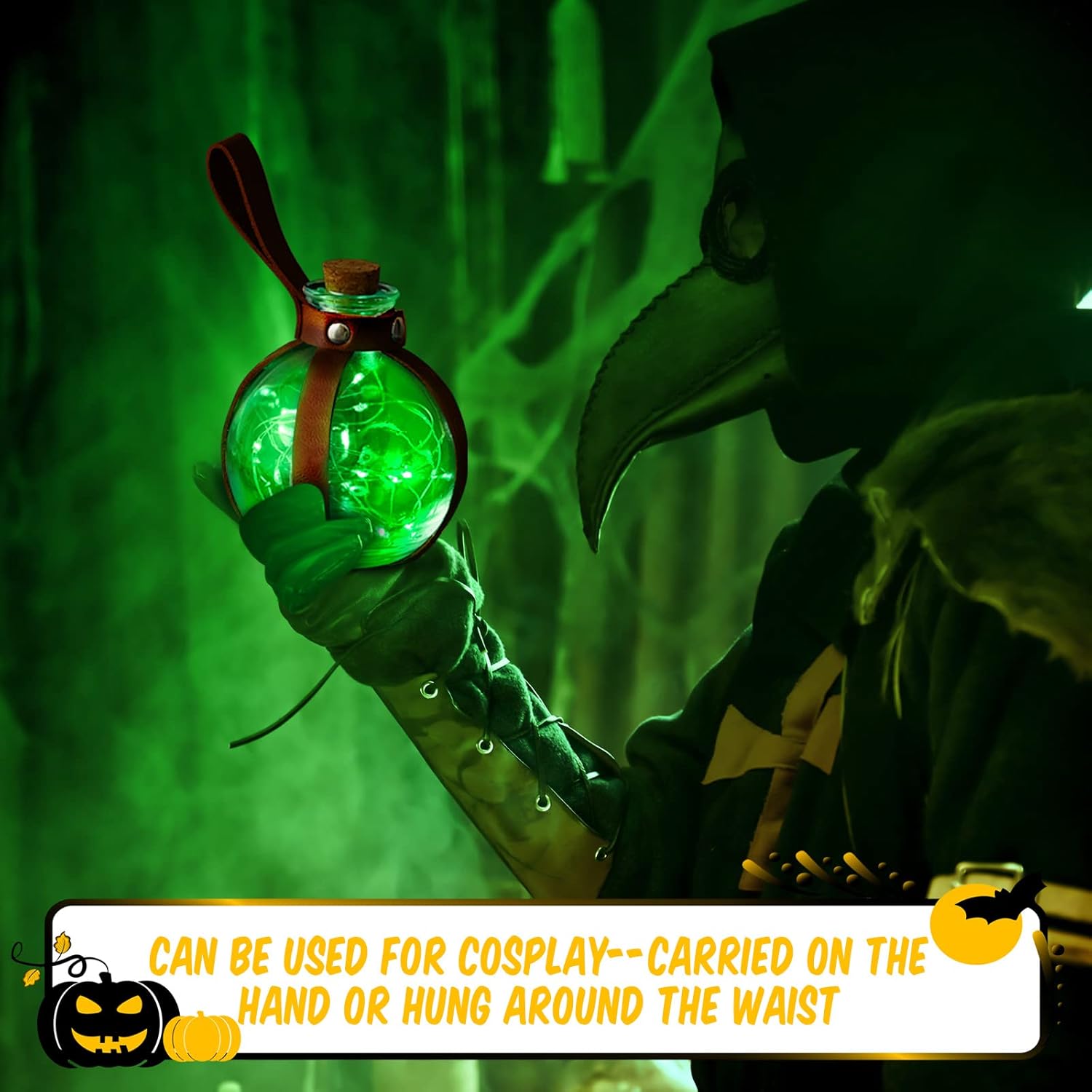 2 botellas de poción de corcho para cosplay, accesorios de mago, pociones de cristal con cinturón de piel sintética, accesorios de bruja, botella de