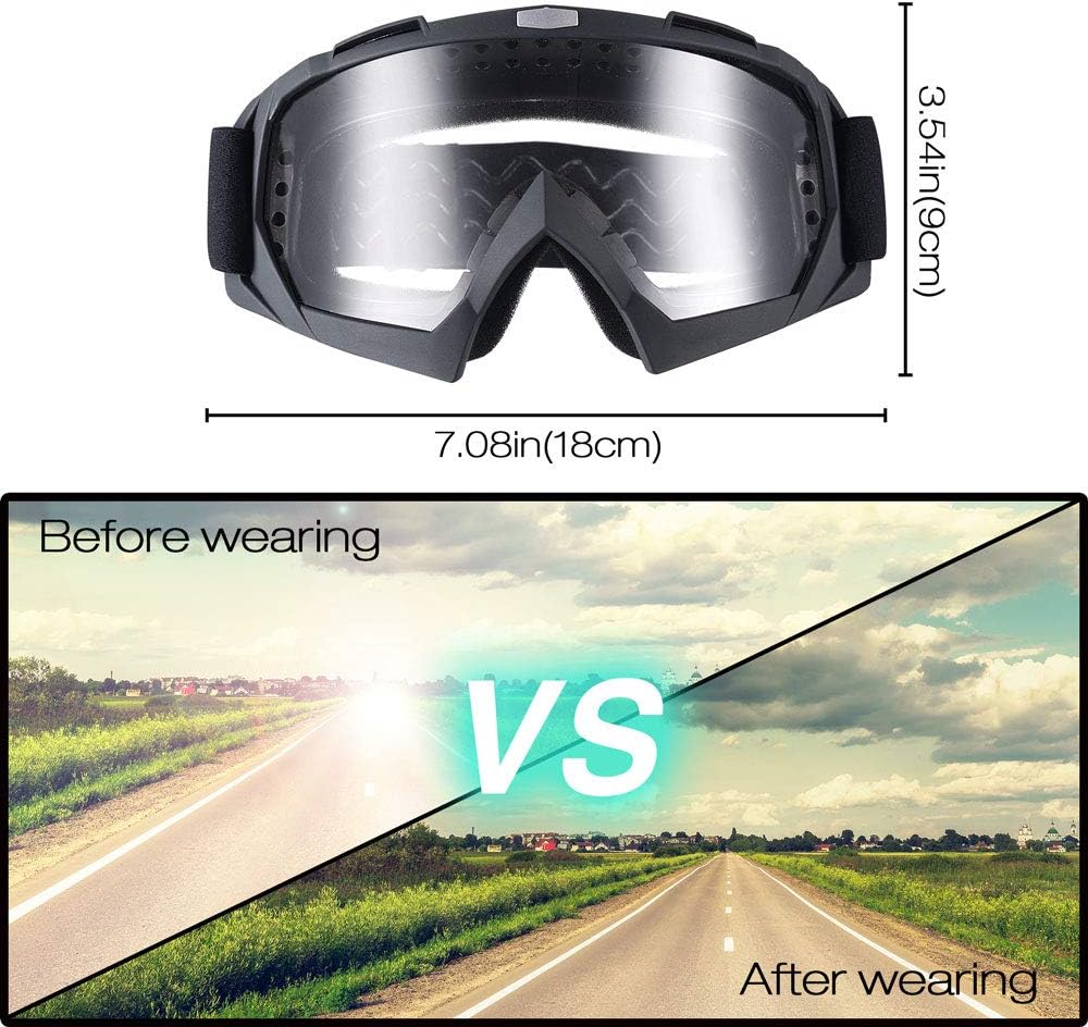 AHR Gafas de motocross antirayos UV, resistentes a los arañazos, para ciclismo, equitación y escalada