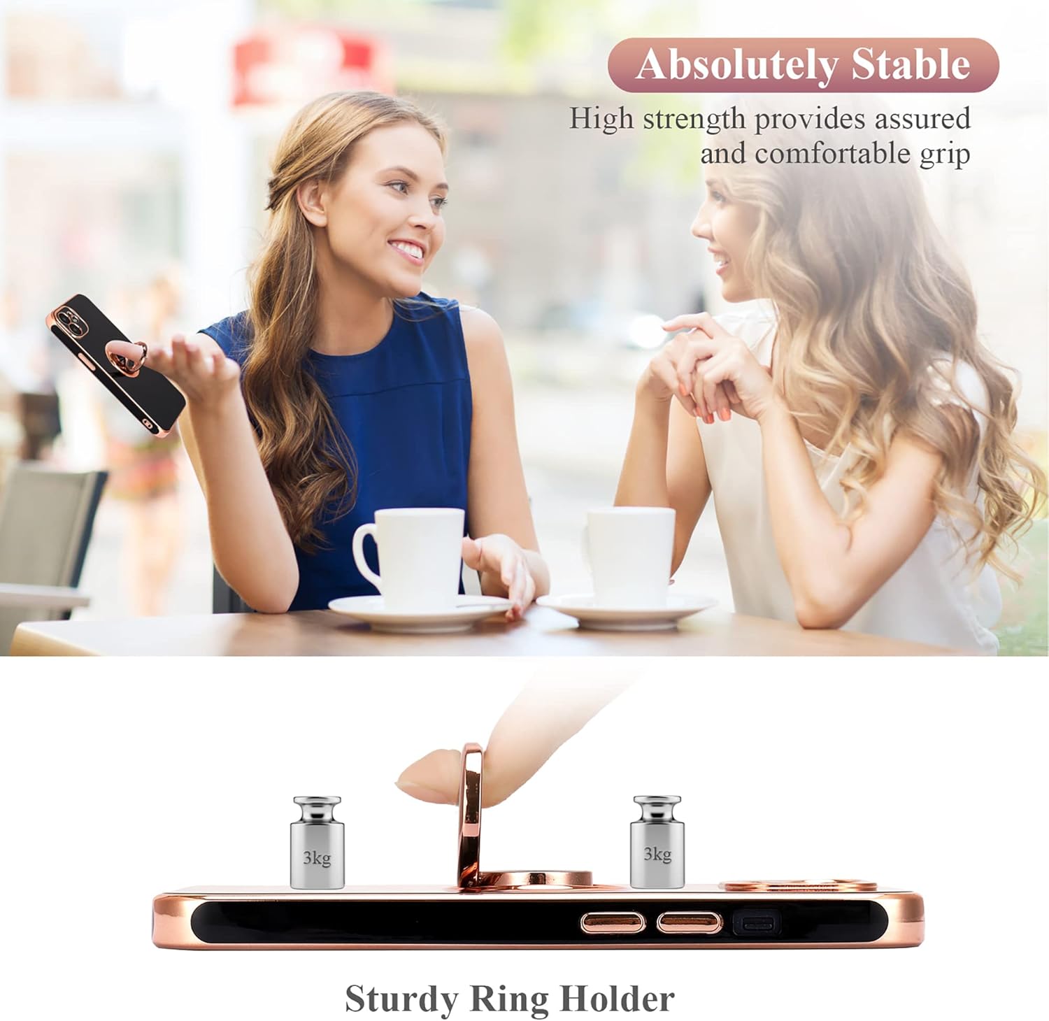 Diseño para iPhone 12, soporte de anillo giratorio de 360 integrado, soporte magnético de silicona suave, cubierta protectora ultra delgada con