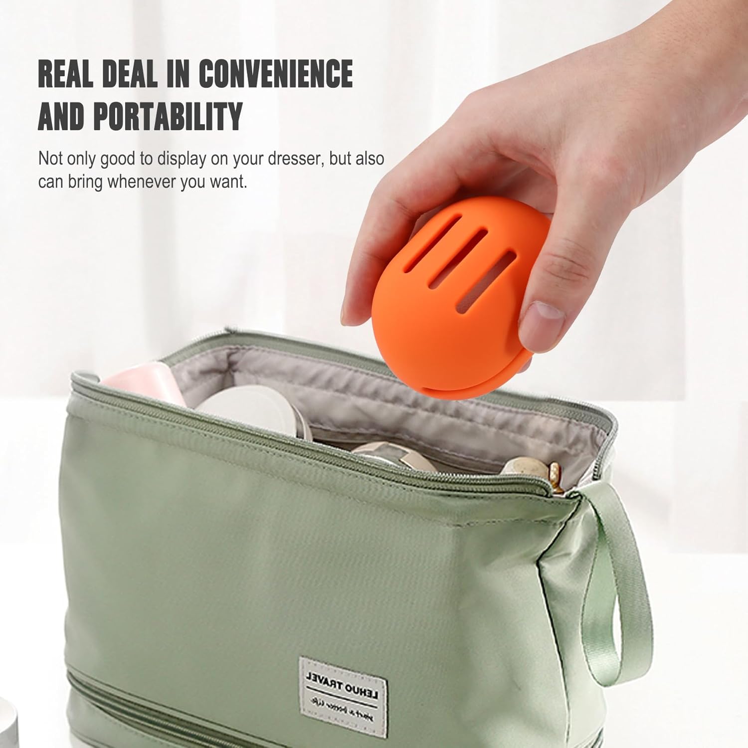 FERYES Soporte para esponja de maquillaje  Estuche para licuadora de maquillaje de belleza ecológica inastillable para viajes, color naranja