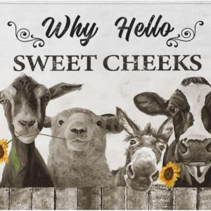 Tapete de baño de granja de vaca de granja, antideslizante, de secado rápido, lavable, divertido tapete de ducha de animales para baño, cocina, Tapete de baño de granja de vaca de granja, antideslizante, de secado rápido, lavable, divertido tapete de ducha de animales para baño, cocina,