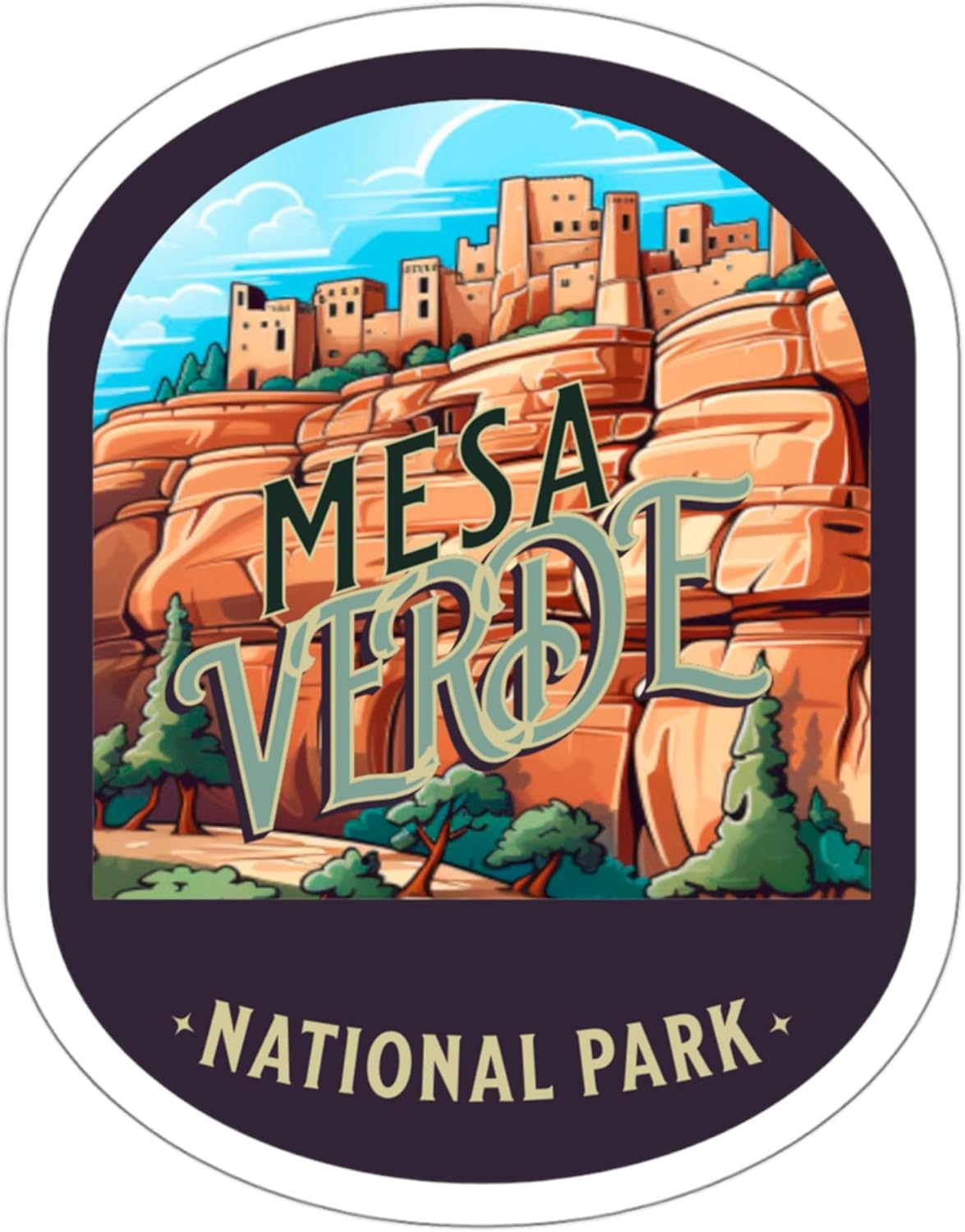 Mesa Verde – Adhesivo de vinilo para campamento y senderismo, impermeable, para botella de agua, taza, pasaporte, libro de recortes, cuaderno,