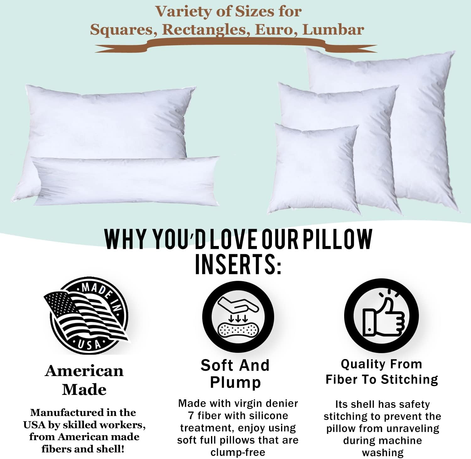 Pillowflex Almohada de almohada (10 x 32)  Almohada redonda blanca suave con relleno de poliéster de felpa, viene en una carcasa de polialgodón,