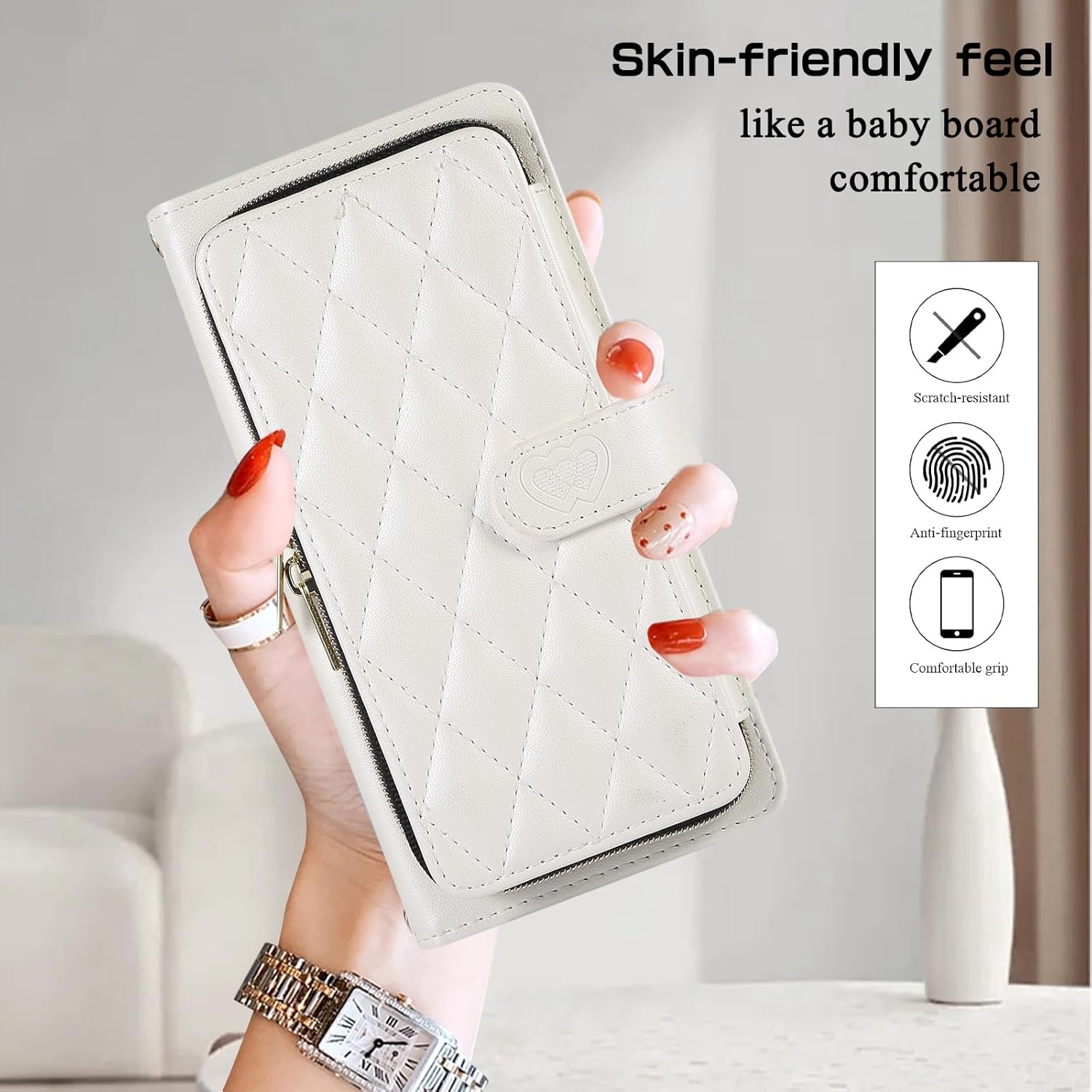 Furiet Funda tipo cartera para Xiaomi Redmi Note 11S11 4G con correa para la muñeca, correa de hombro cruzada, funda de cuero sintético de lujo para