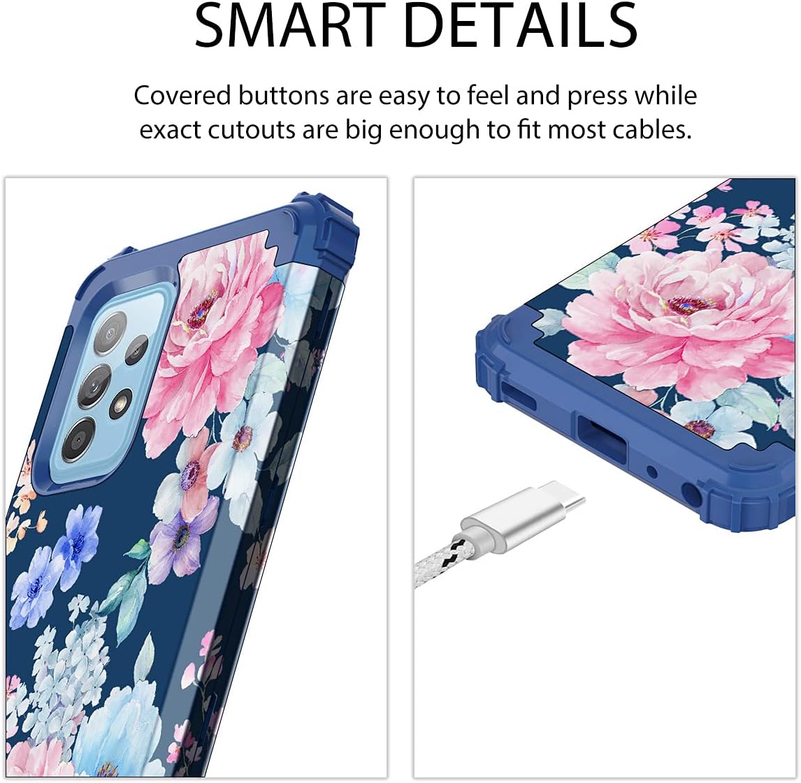 Rancase Funda compatible con Galaxy A52 5G, tres capas resistentes a prueba de golpes, protección de plástico duro + funda protectora de goma de