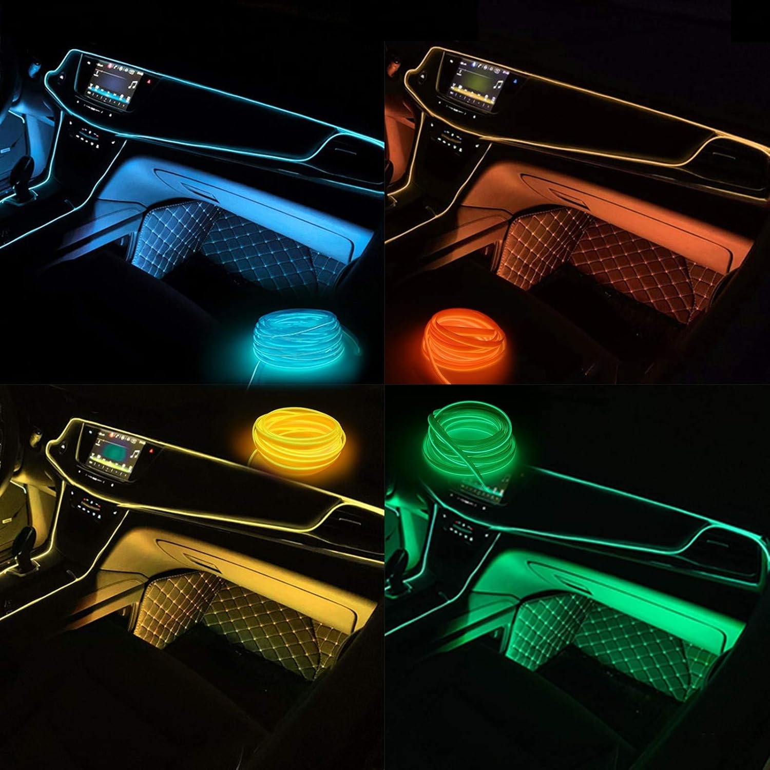 M.best – Luz de neón para decoración interior de automóvil con borde de 6 mm