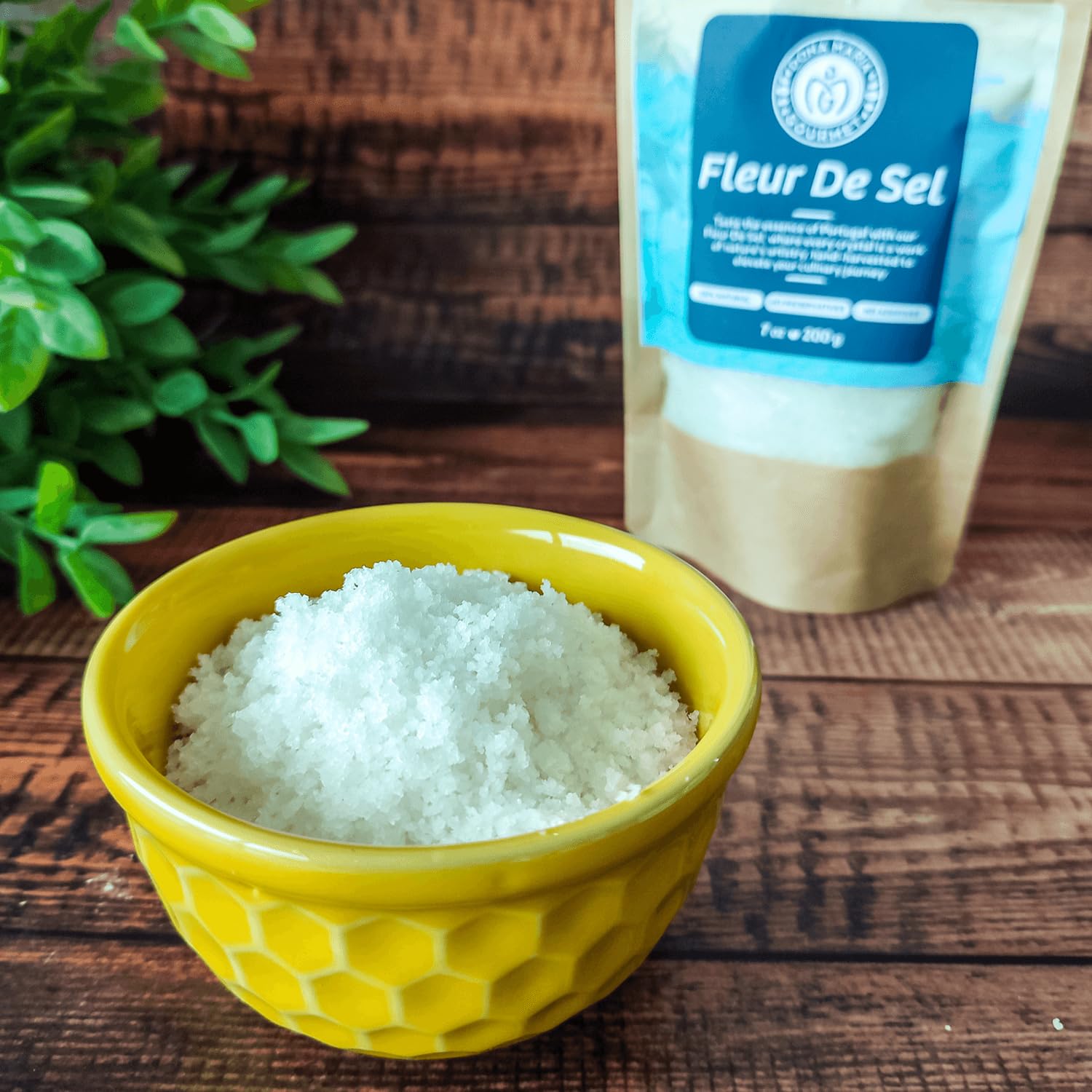 Fleur De Sel 7oz Gourmet Salt Hand Harvest Dona Maria Gourmet Sal marina natural