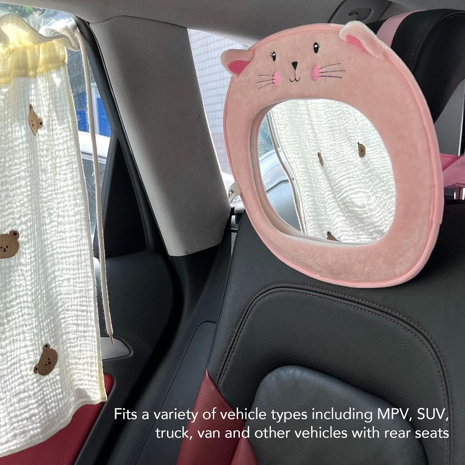 Espejo de bebé con diseño de personaje de dibujos animados 3D, espejo de visión de asiento de seguridad para bebé, espejo de acrílico para asiento