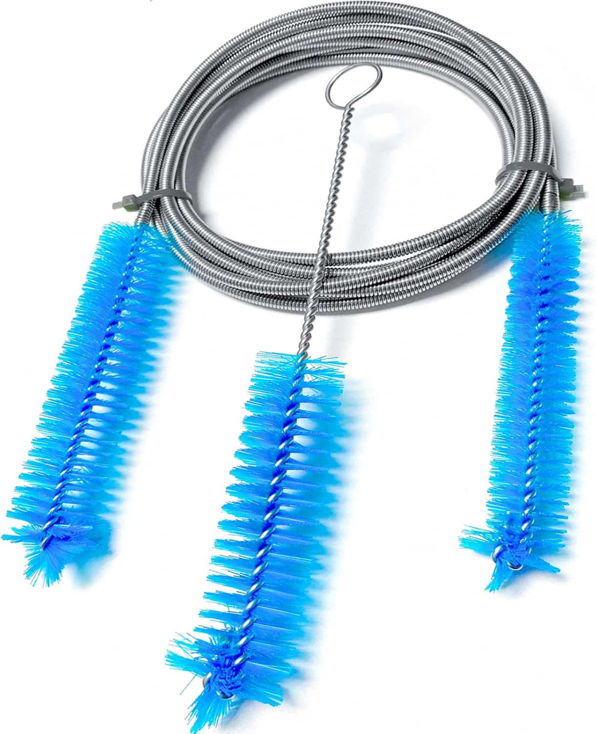 Cepillo de manguera de doble cabezal flexible con resorte de drenaje, diámetro de 0.591 in y 0.748 in, cepillo de limpieza de tubo CPAP, adecuado