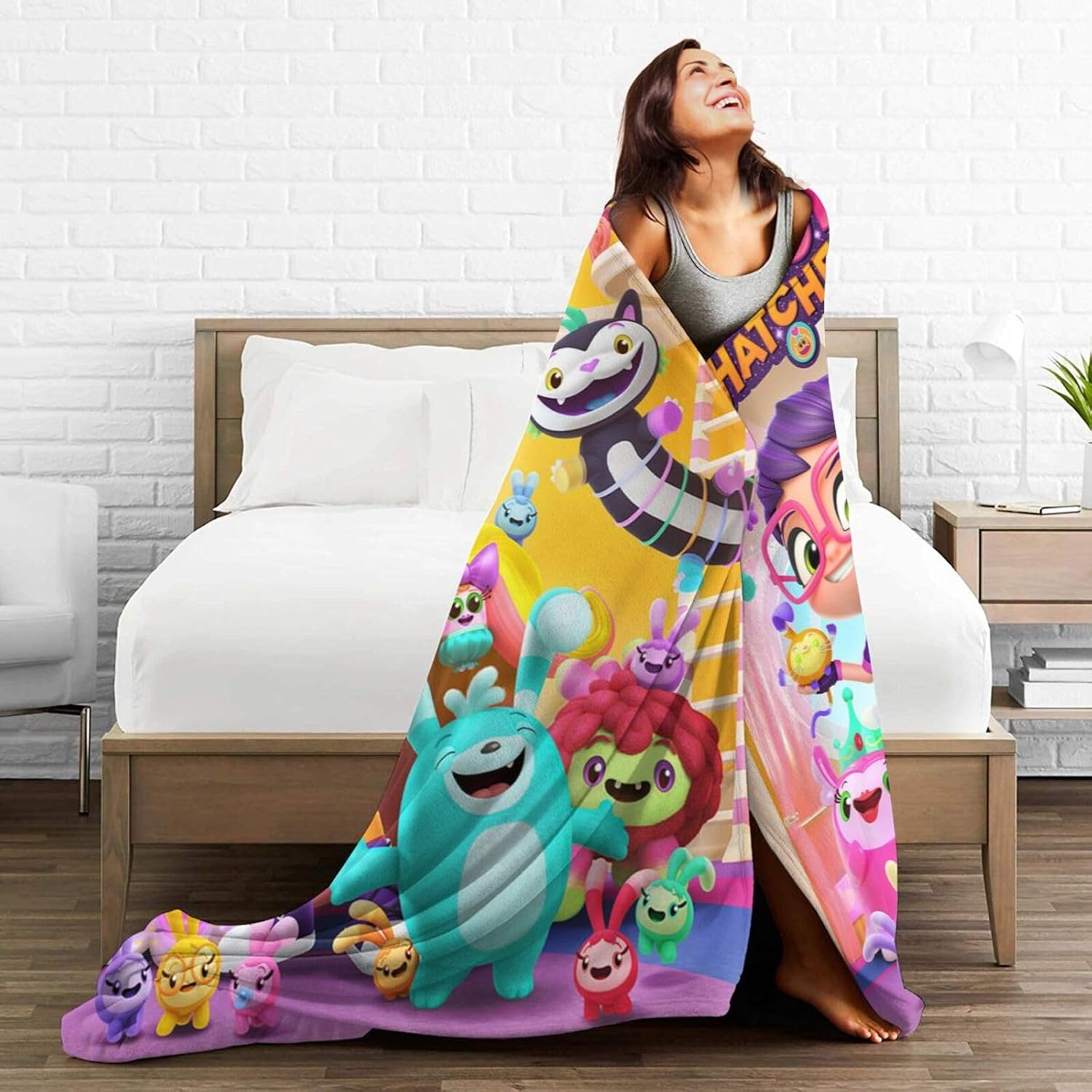 Ab-by Hat-Cher – Manta de forro polar con impresión 3D para el hogar, para sofá, cama, acogedora, ultrasuave, 40 x 30 pulgadas