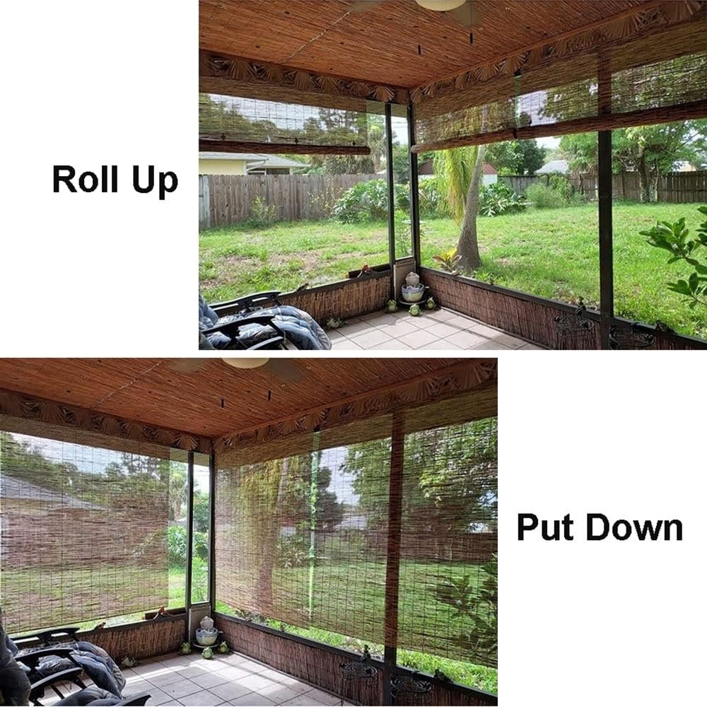 Persianas colgantes enrollables de bambú para ventana, persianas romanas de bambú sin cordones con levantador, 16, 28, 30, 34, 36, 48, 60, 72, 78