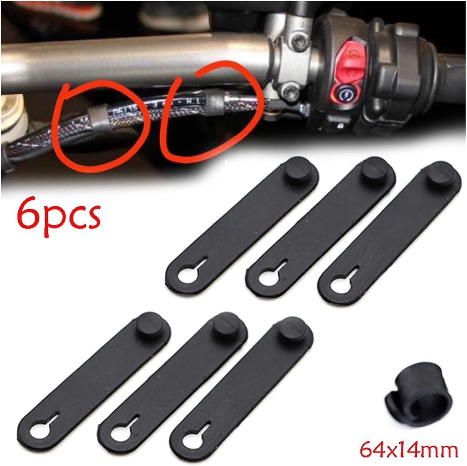 LeosHi 612 piezas de bandas de goma para motocicleta compatibles con marco de sujeción de cables, cables de arnés de cableado de 2.520 x 0.551 in,