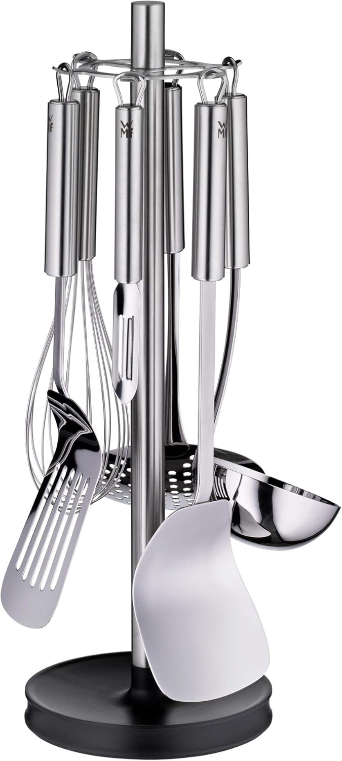 WMF Juego de herramientas de cocina 7 piezas Plus Cromargan Acero Inoxidable Silicona Parcialmente Mate