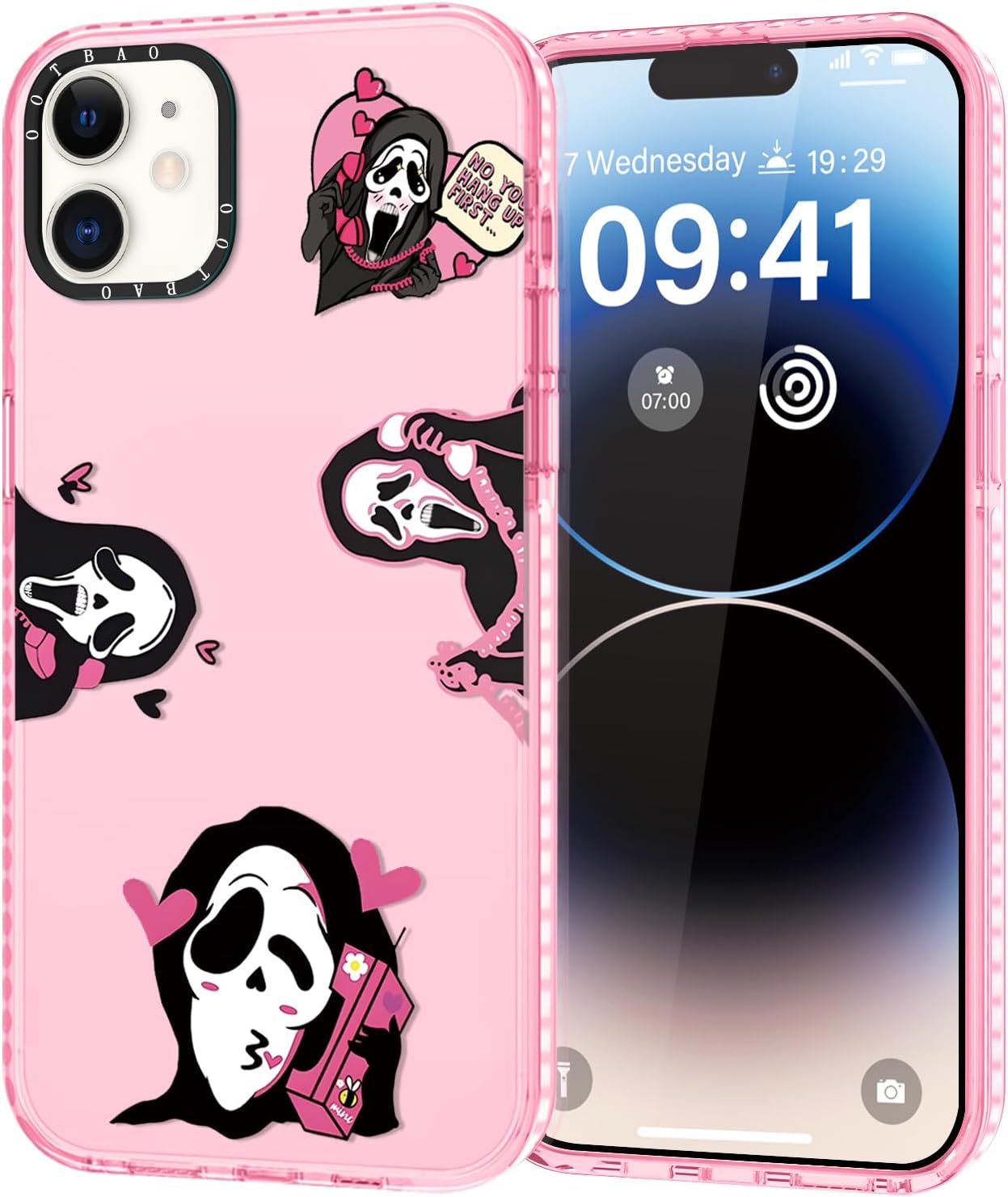 Funda transparente para iPhone 11, funda transparente de 6.1 pulgadas, estampado de grito de película de terror, diseño único, fundas rosas, funda