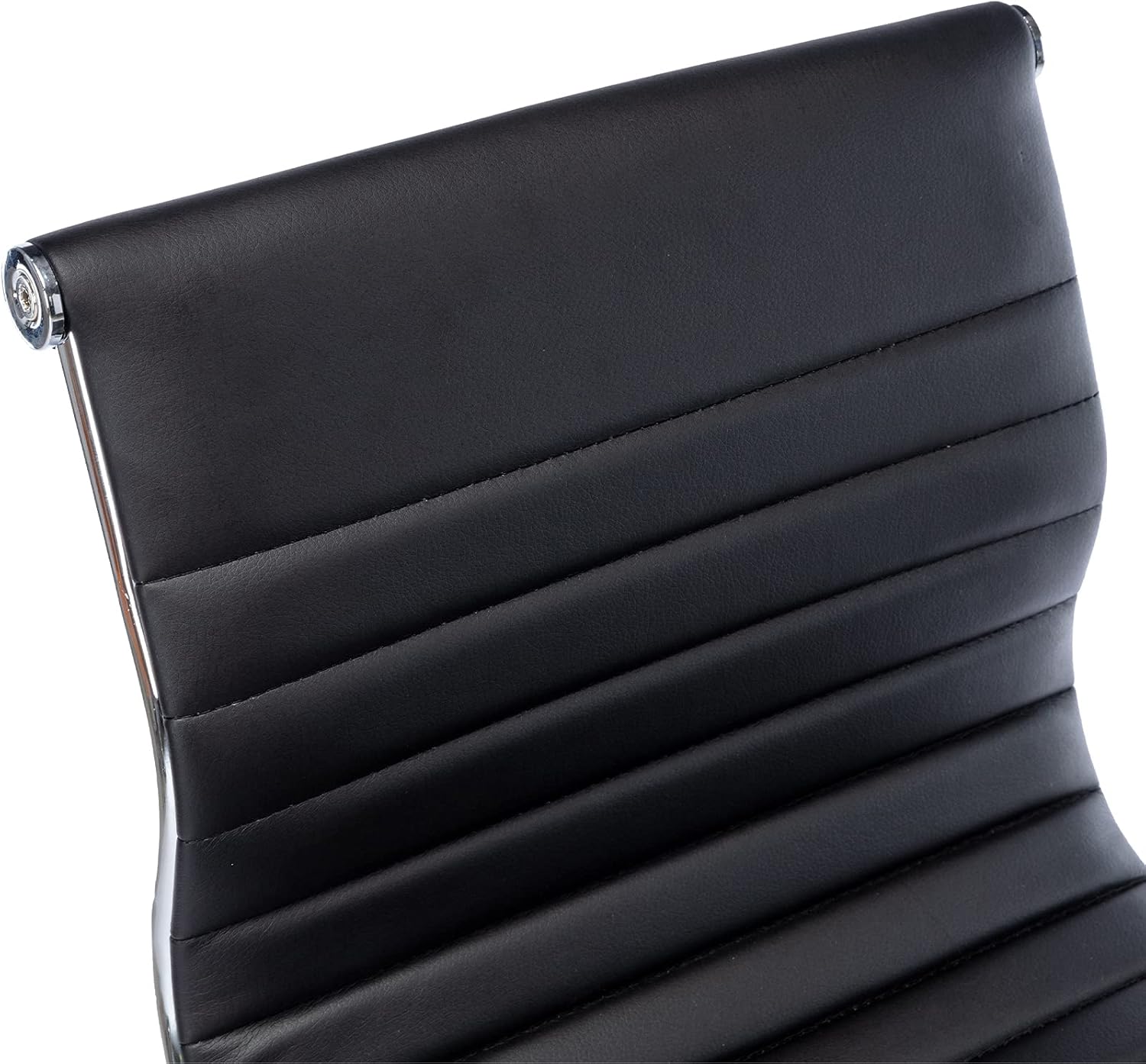 Kmax Taburetes de bar de metal, sillas giratorias negras de altura ajustable, taburete de cuero sintético sin brazos para cocina, oficina, club,