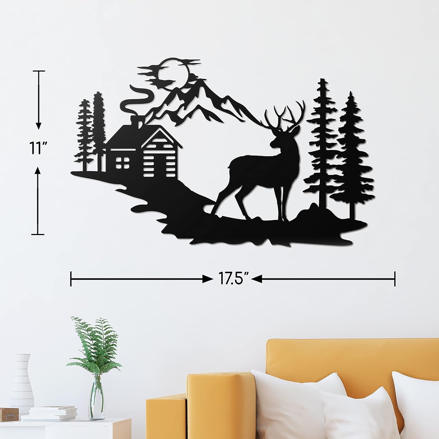 Vivegate Decoración de pared de ciervos  17.5 x 11 pulgadas, decoración de ciervos para el hogar, bosque rústico, decoración de pared, imágenes de