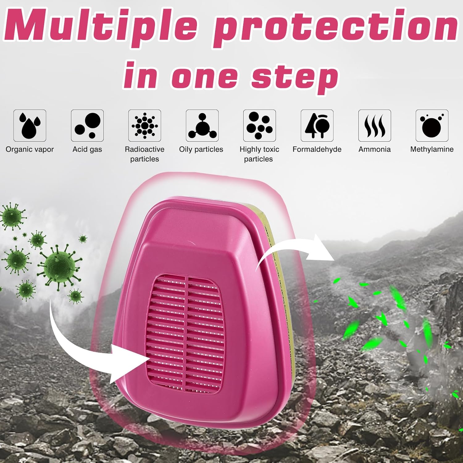 Respirador de máscara facial completa con cartuchos 60926, cubierta de gas reutilizable, máscaras de vapor orgánicas de supervivencia, máscara de
