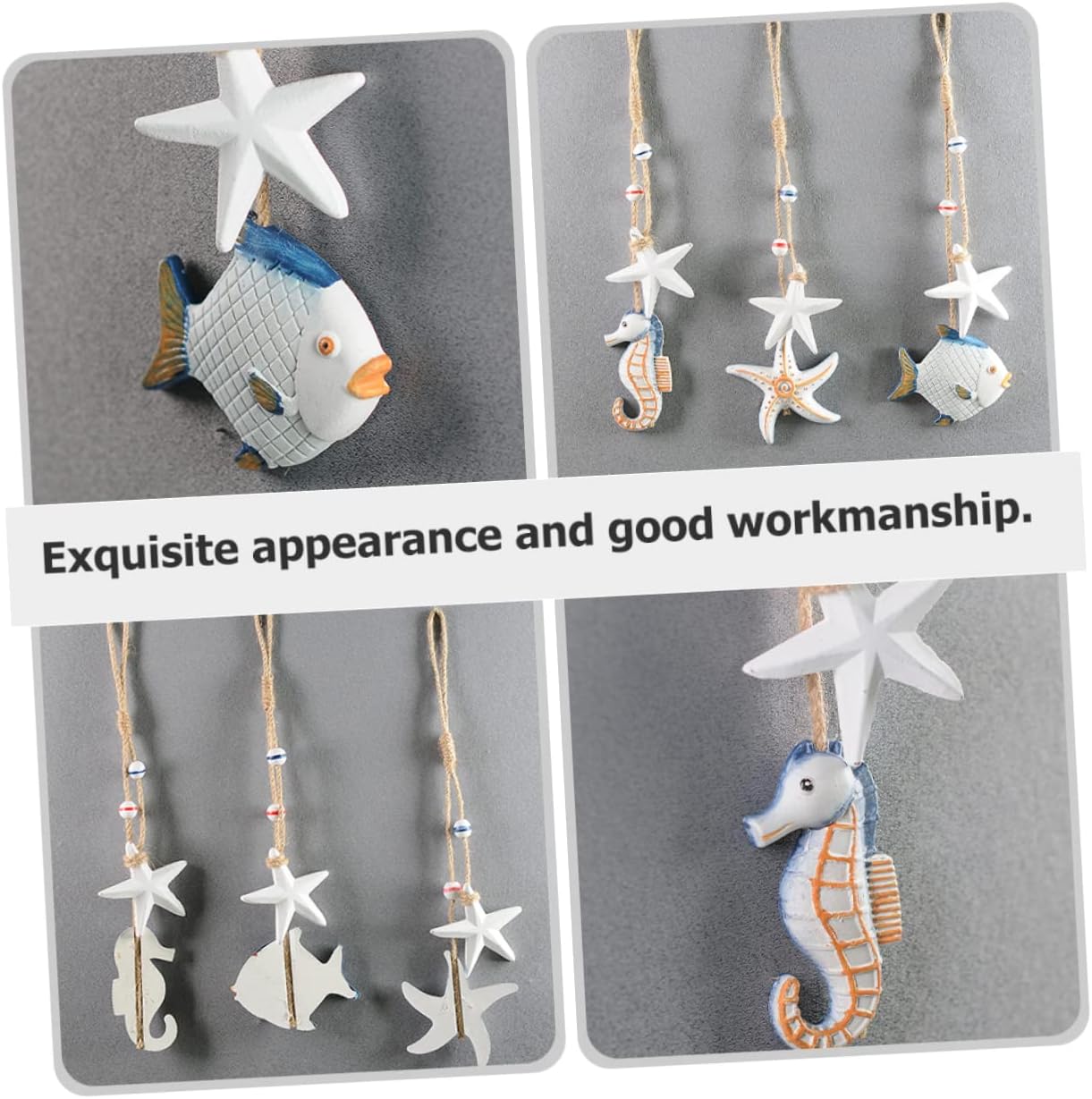 Uonlytech 2pcs Wooden Seaside Hanging Decoration Coastal Beach Wall Art Nautical Hanging Ornaments Nautical Party Favors Gift Office Decorations