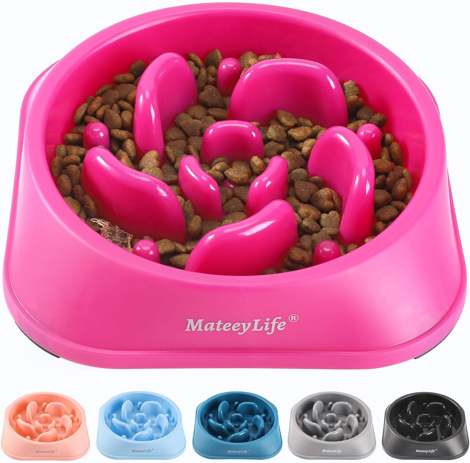 MateeyLife Cuencos de alimentación lenta para perros, rompecabezas antiasfixia, cuencos de comida para perros, cuencos interactivos antideslizantes