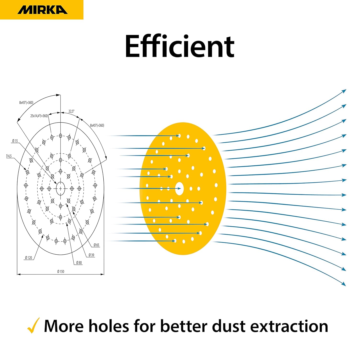 Mirka Gold Multifit – Paquete de 50 discos de lija de 6 pulgadas para lijadora orbital, papel de lija para madera, paneles de yeso, metal