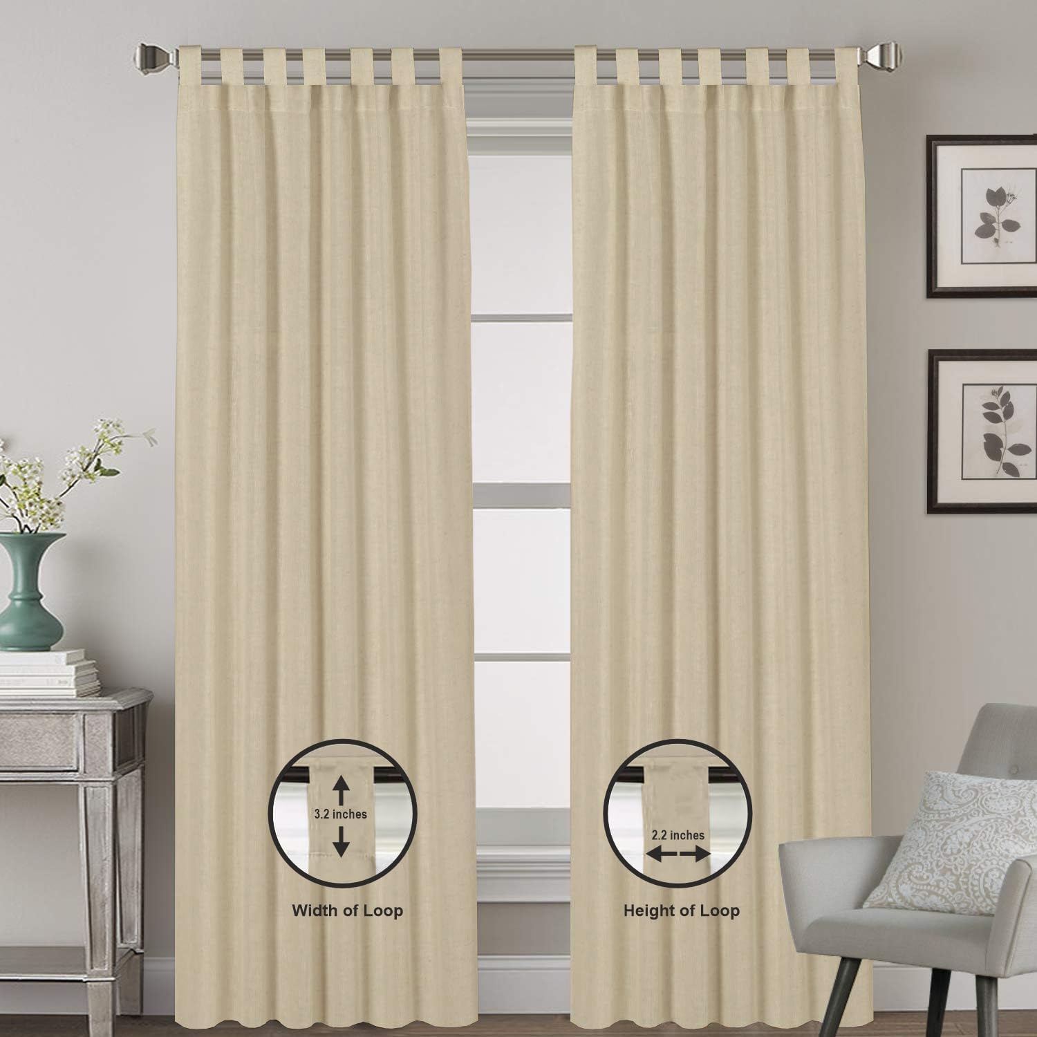 Magic Drapes Cortinas semiopacas con pestaña superior, con aislamiento térmico, para oscurecer la habitación, paneles de tratamiento de ventanas