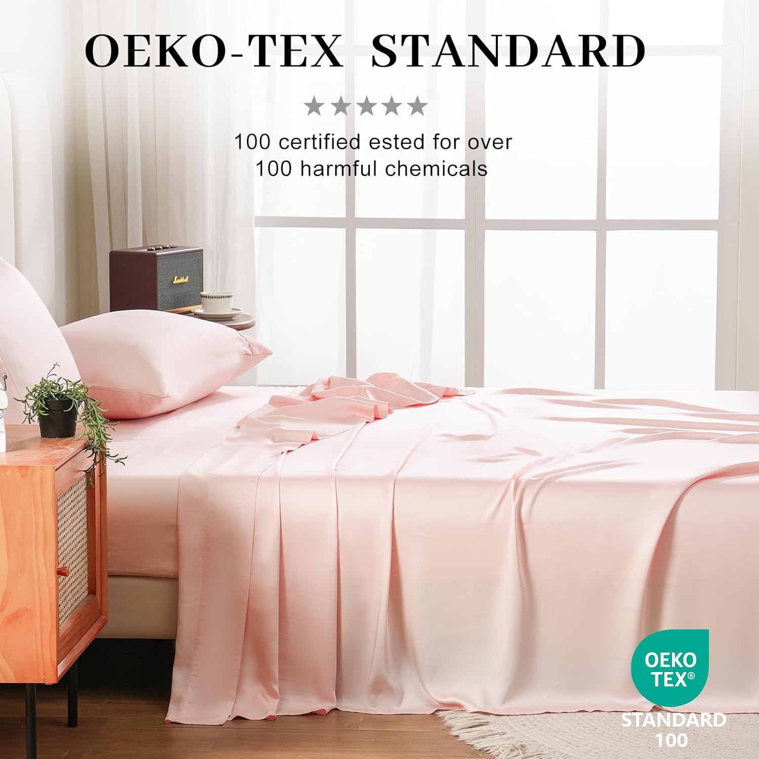 Bedlifes Full Size Sheet Set Cooling Sheets Rayon Derived from Bamboo-400TC Breathable Luxury Bed Sheets,Sateen Silky Bedding Sheets-16 Deep Pocket