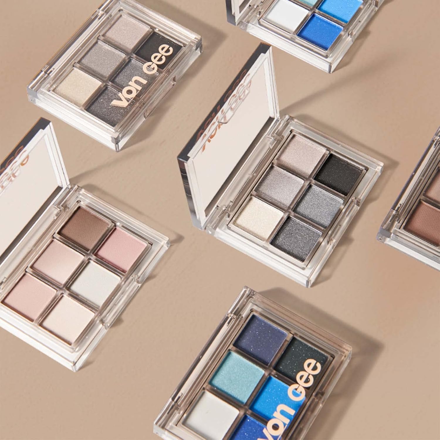 Paleta de sombras de ojos ahumadas, 6 colores fríos paleta de sombra de ojos con purpurina Klein Blue Black Paleta de sombra de ojos Maquillaje