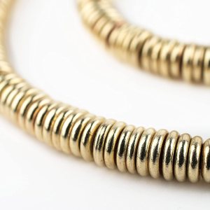 TheBeadChest – Cuentas Heishi doradas extragrandes lisas de 0.236 in de latón con agujero grande de 16 pulgadas TheBeadChest – Cuentas Heishi doradas extragrandes lisas de 0.236 in de latón con agujero grande de 16 pulgadas