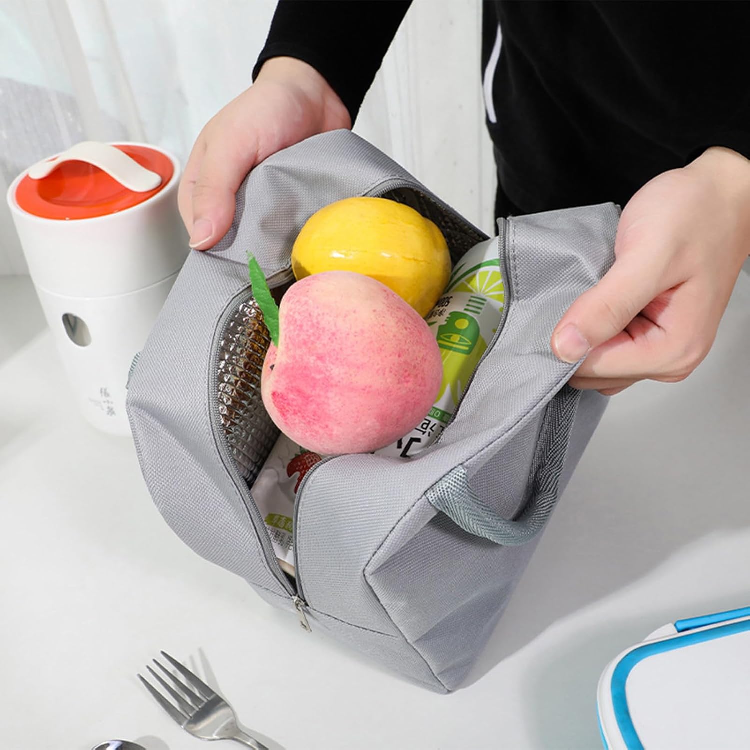 Hoomall Bolsa de almuerzo aislada, bolsa de almuerzo reutilizable para adultos, bolsas térmicas a prueba de fugas para el trabajo, oficina, picnic o