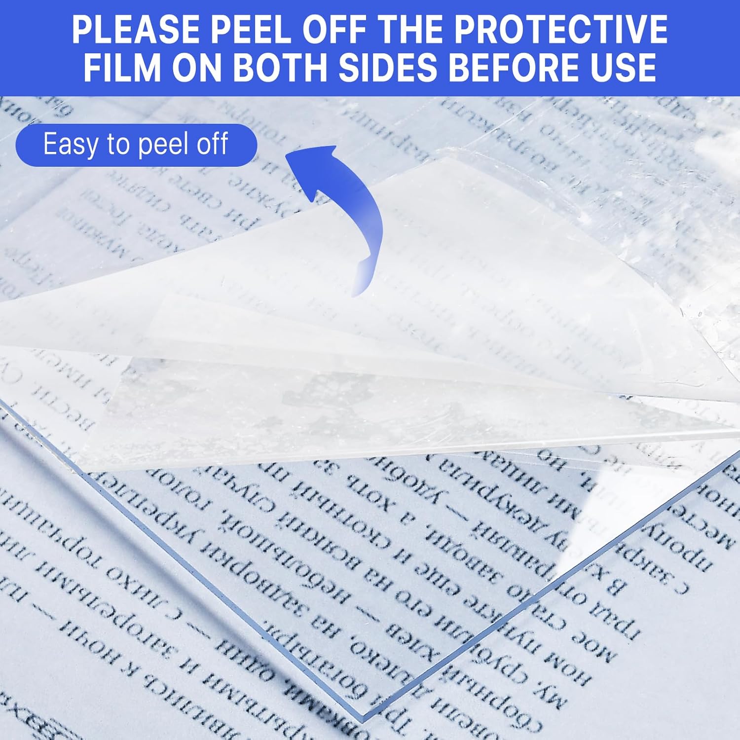 6 hojas de plexiglás de 8 x 10 pulgadas, hoja acrílica transparente de 18 pulgadas de grosor (0.118 in) con papel protector, tablero acrílico
