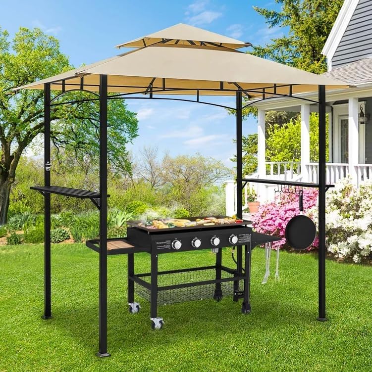 Toldo de repuesto para kiosco de 8 x 5 pies, cubierta superior de repuesto para toldo de repuesto, toldo de repuesto de doble nivel, parte superior