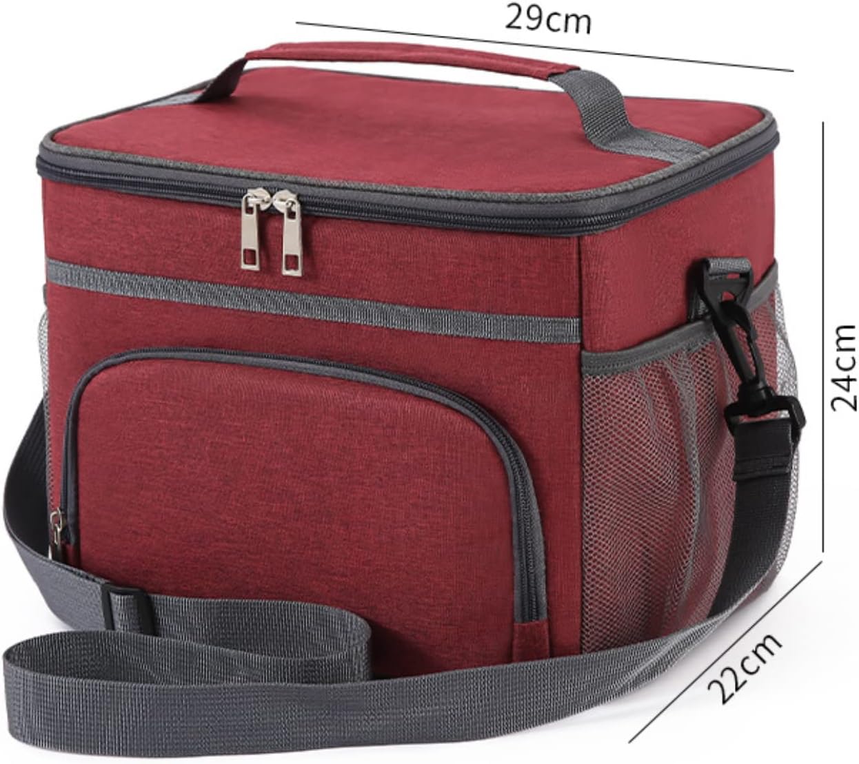 HOMHOLDON Lonchera de 15 litros para mujeres y hombres, lonchera aislada a prueba de fugas, bolsa de mano con correa ajustable para el hombro,