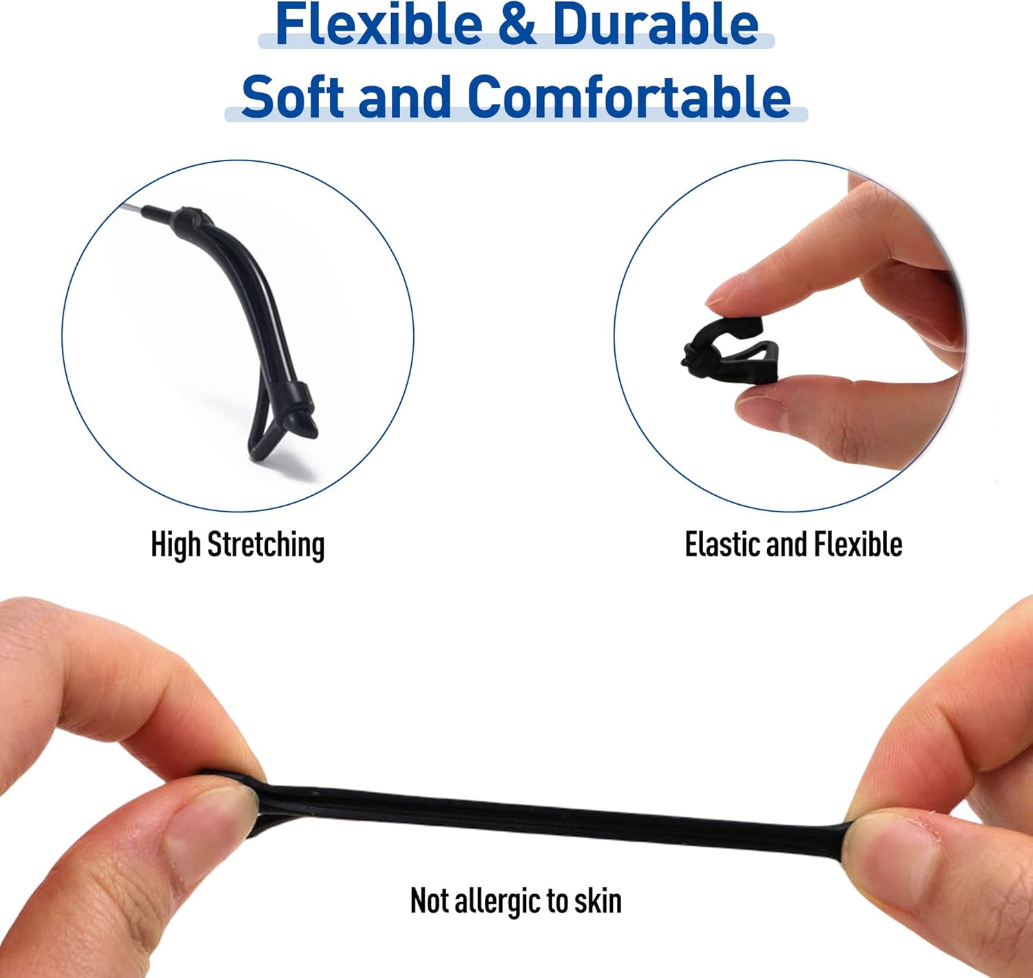 Almohadillas para gafas con gancho, agarres antideslizantes de silicona para las patillas para gafas, ganchos para las orejas, retenedores de gafas,