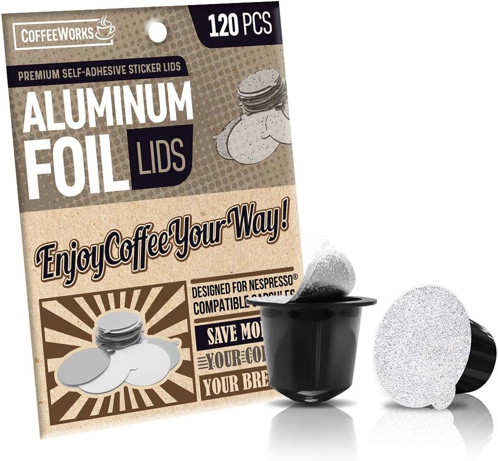 Tapas de sellado de papel de aluminio reutilizables para cápsulas de línea original de Nespresso, calcomanías autoadhesivas de cápsulas de café