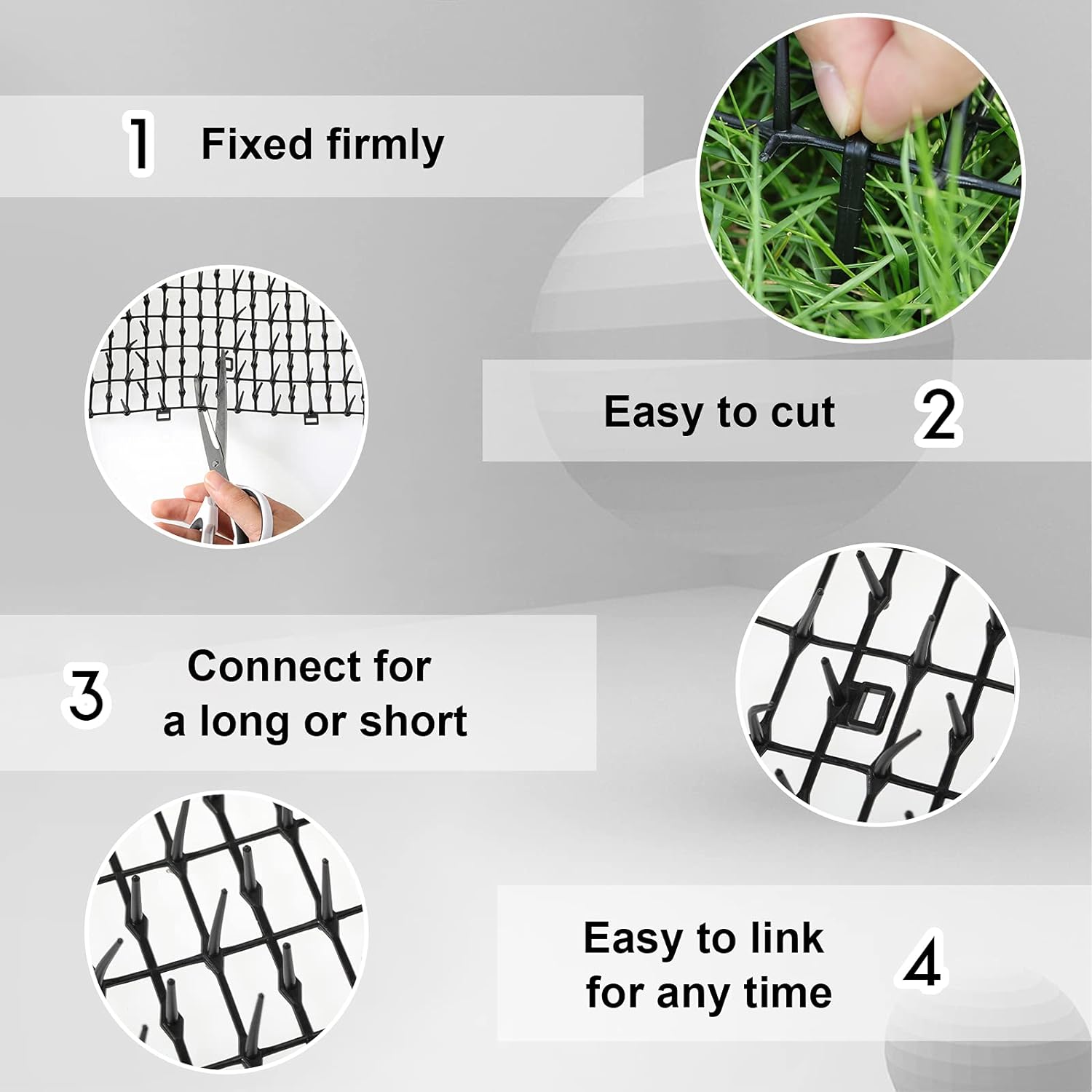 Zopeal 1 rollo de 158 x 12 pulgadas1 rollo de espigas para gatos que mantienen al perro fuera del sofá, tapete disuasorio para gatos, valla con