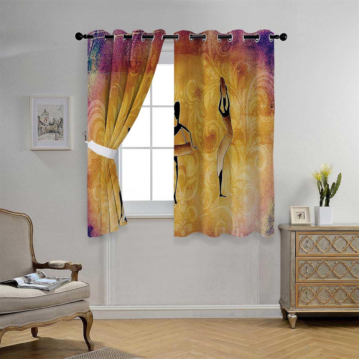 YANFENQI Cortinas para Habitacion – Cortinas para Habitacion – Cortina térmica corta para puerta, tela acústica de 55 pulgadas de ancho por 72