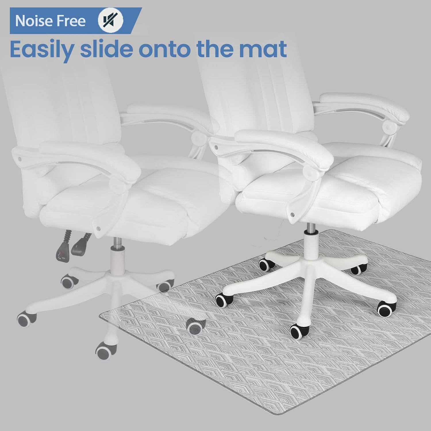 Tapete para silla para suelo de madera dura y azulejos, 36 x 48 pulgadas, tapete resistente para silla de oficina para sillas rodantes, fácil