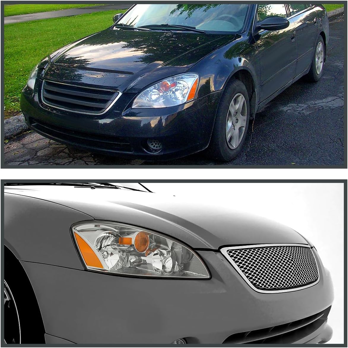 Spec-D Tuning Jdm – Faros delanteros cromados transparentes con reflector ámbar, compatible con Nissan Altima L+R 2002-2004