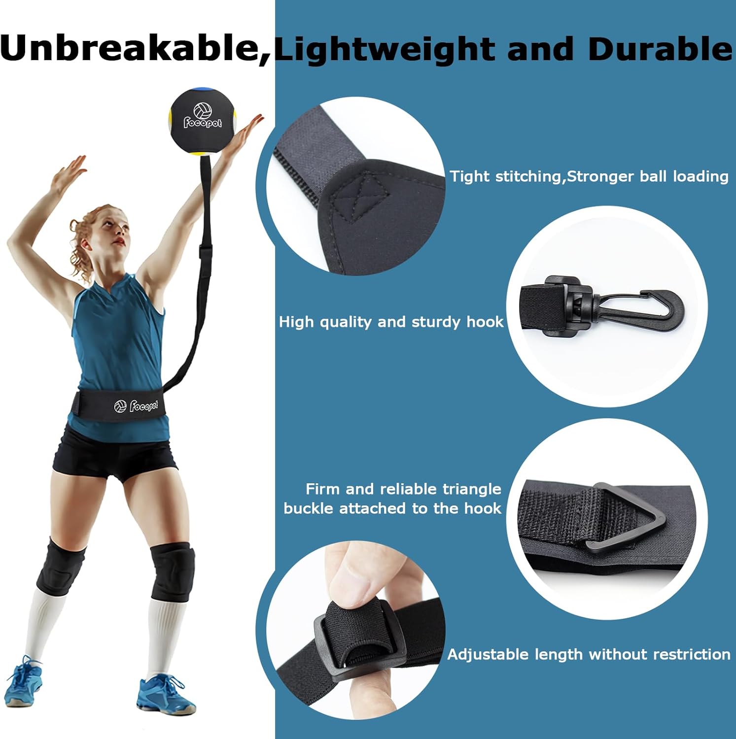 Equipo de entrenamiento de voleibol, entrenador de voleibol en solitario para practicar servir, pinchar, establecer y pasar, regalo perfecto para