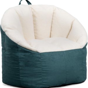 Big Joe Milano – Puf con tela de sherpa y gamuza vegana, poliéster suave, avenasalvia, 2.5 pies Big Joe Milano – Puf con tela de sherpa y gamuza vegana, poliéster suave, avenasalvia, 2.5 pies