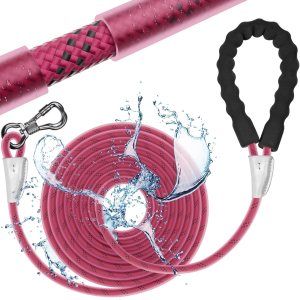 X XBEN Correa larga impermeable, correa de entrenamiento para cachorros de 15 pies con gancho giratorio bloqueable y cómodo asa acolchada, correa X XBEN Correa larga impermeable, correa de entrenamiento para cachorros de 15 pies con gancho giratorio bloqueable y cómodo asa acolchada, correa