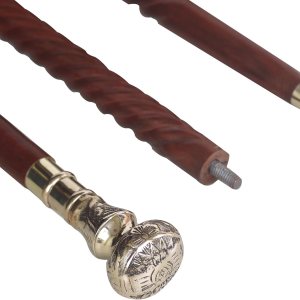 Bastón de senderismo  Bastones Derby para hombres y mujeres  36 pulgadas marrón ébano latón mango en tono dorado madera natural unisex caña Bastón de senderismo  Bastones Derby para hombres y mujeres  36 pulgadas marrón ébano latón mango en tono dorado madera natural unisex caña