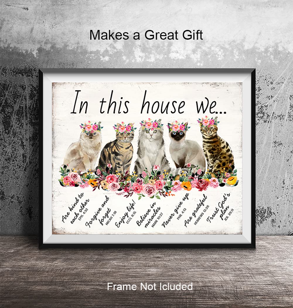 Family Wall Art – Inspirational Quotes Scripture Bible Verse Wall Art- Catholic Christian Gifts for Women – Religious Home Decor – Spiritual Wall