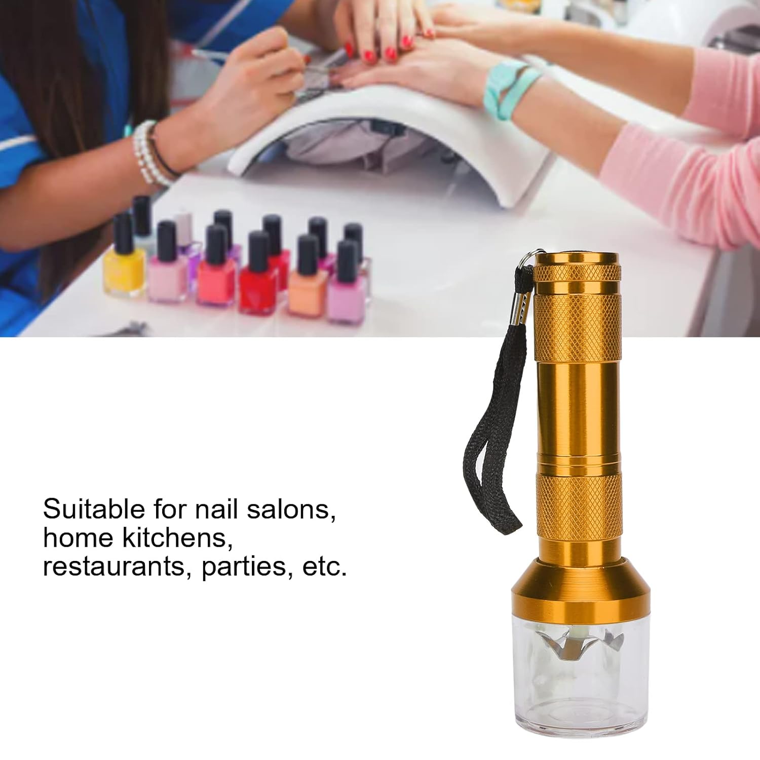 Molinillo de mezcla de polvo para arte de uñas, mezclador de polvo de uñas, licuadora eléctrica de aluminio, máquina de molienda de polvo,